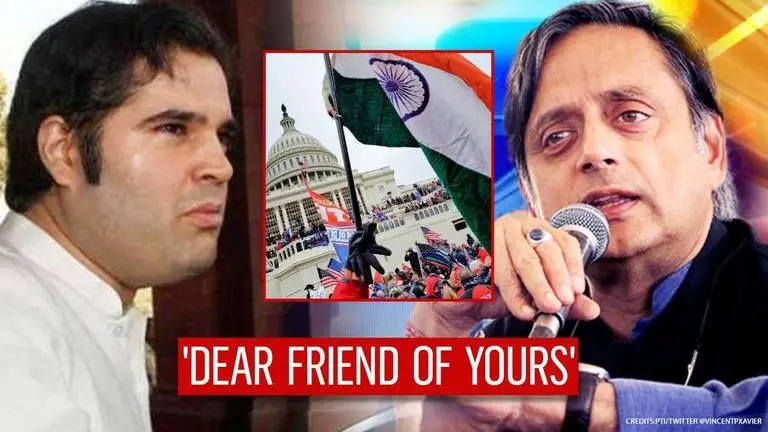 BJP MP Varun Gandhi attacks Cong’s Tharoor over man holding tricolour at US Capitol varun gandhi