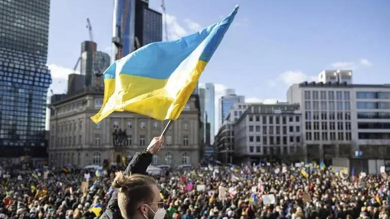 Thousands of people join pro-Ukraine rallies in Berlin to protest against Russian invasion Ukraine