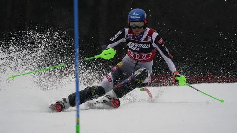 Vlhova leads slalom in Croatia after 1st run; Shiffrin 4th Vlhova leads slalom in Croatia after 1st run; Shiffrin 4th