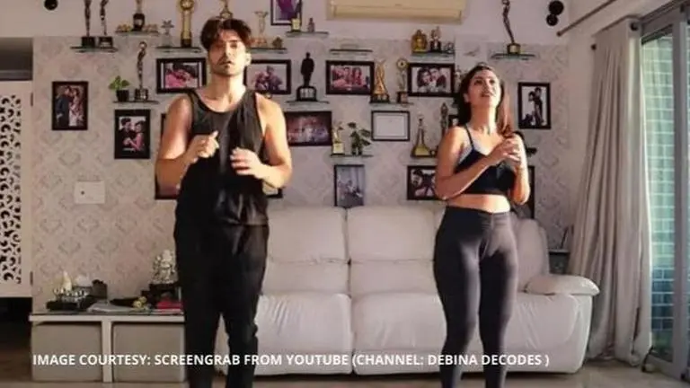 TV's power couple Gurmeet Choudhary and Debina Bonnerjee share their daily workout regime gurmeet choudhary