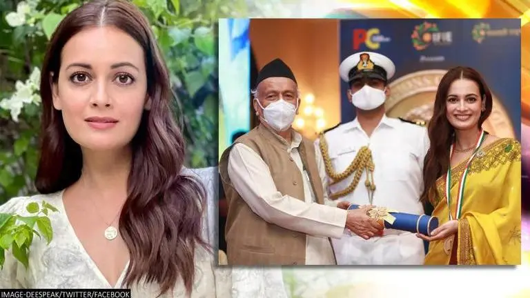 Dia Mirza conferred with 'Champions Of Change' award by Maharashtra governor Dia Mirza, Champions of Change award, Maharashtra Governor