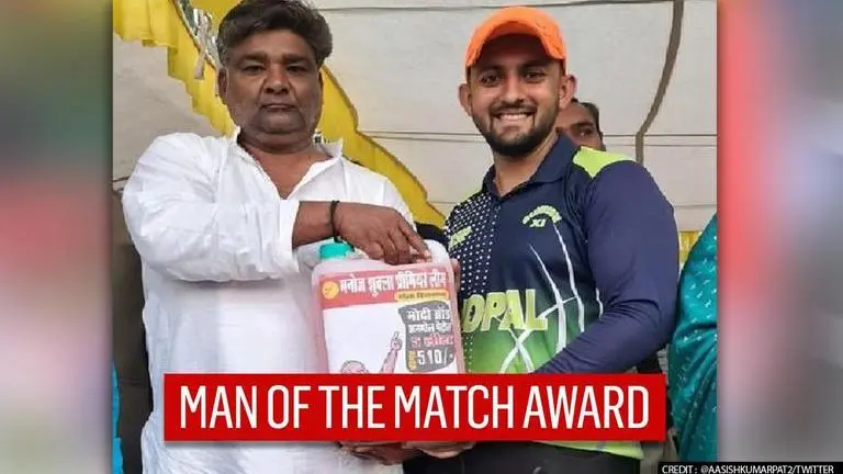 Amid soaring fuel prices, cricketer gets five litres of petrol as Man of the Match award Fuel prices