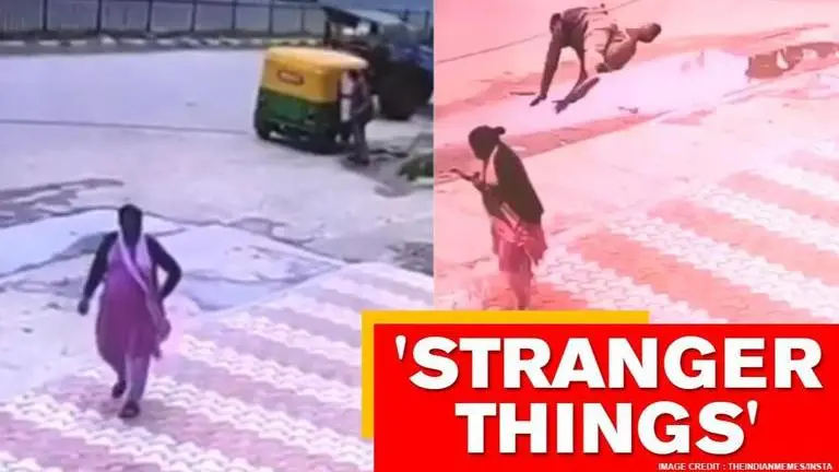 'Stranger Things Tamil Edition' shows 'flying man' falling and hitting a woman; Watch 'Stranger Things Tamil Edition' shows 'flying man' falling onto woman. Watch