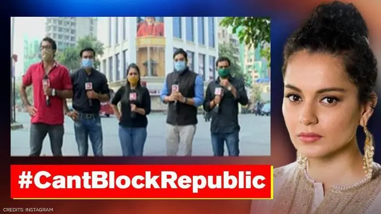 Kangana Ranaut backs #CantBlockRepublic, shares Arnab Goswami's statement Kangana Ranaut