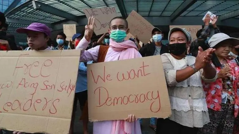 Myanmar demonstrators defy ban on gatherings after military warns of 'action' Myanmar