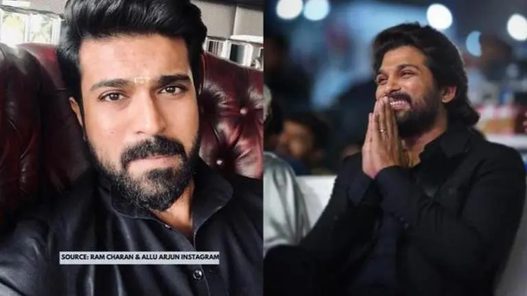 Ram Charan feeds Allu Arjun with fond memories of their childhood on his birthday; See pic Ram Charan