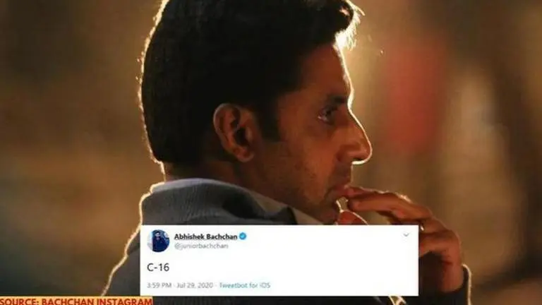 Abhishek Bachchan's 'C-16' tweet leads to fan theories about 'COVID-19' & 'Breathe S3' Abhishek Bachchan
