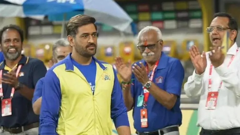 IPL 2023: Chennai Super Kings honour MS Dhoni at Chepauk Stadium ahead of CSK vs RR match MS Dhoni felicitated by CSK management