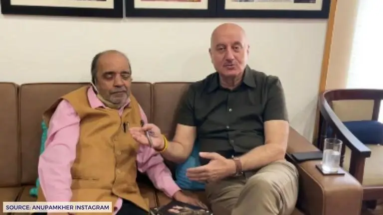 Anupam Kher reunites with old friend; reveals, 'He was the first person to write about me' Anupam Kher