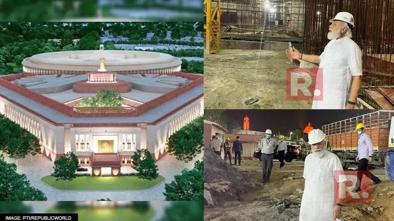 PM Modi pays unannounced visit to Central Vista Project site; takes stock of work underway PM Modi at construction site of new Parliament building