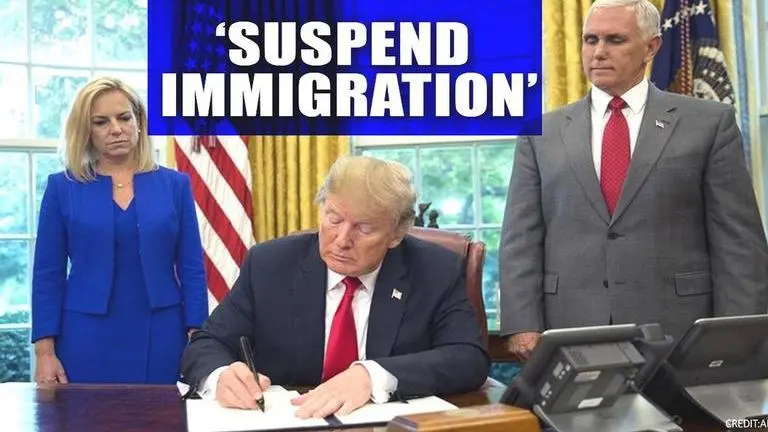 Donald Trump announces temporary suspension of immigration into US amid Covid crisis Donald Trump