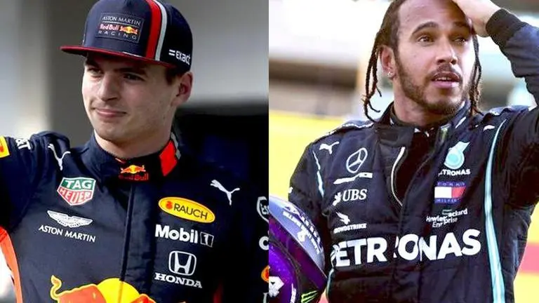 Max Verstappen and Lewis Hamilton