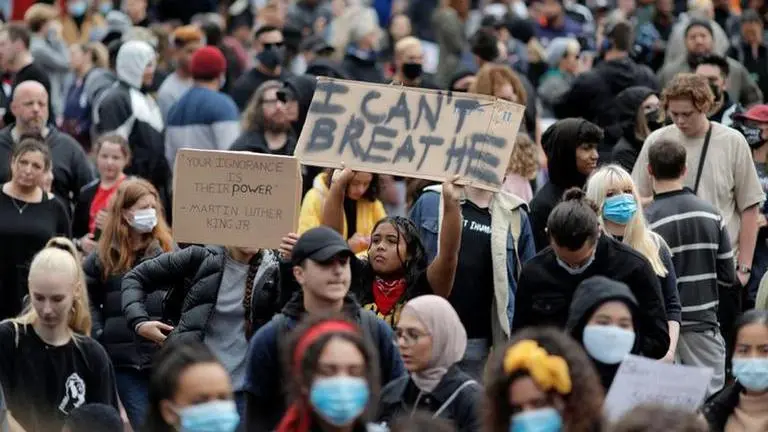 Thousands march for George Floyd in Los Angeles