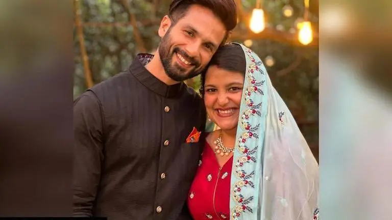 Shahid Kapoor is all-smiles as he poses with his 'little bitto' Sanah Kapur on her wedding Shahid Kapoor