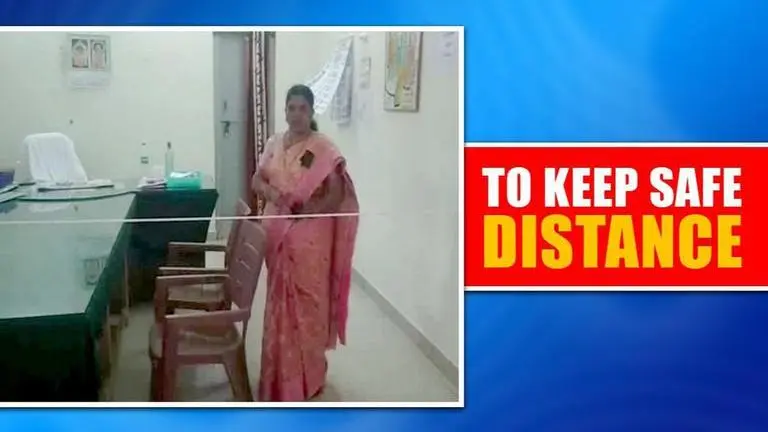 Andhra Pradesh: Woman officer puts up rope barricade in office Andhra