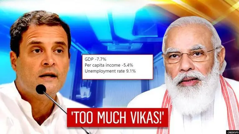 ‘Too much vikas’: Rahul Gandhi takes dig at Modi Govt over GDP, unemployment estimates Rahul Gandhi