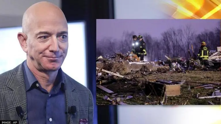 Jeff Bezos slammed for celebrating space trip amid Amazon warehouse collapse that killed 6 US tornadoes