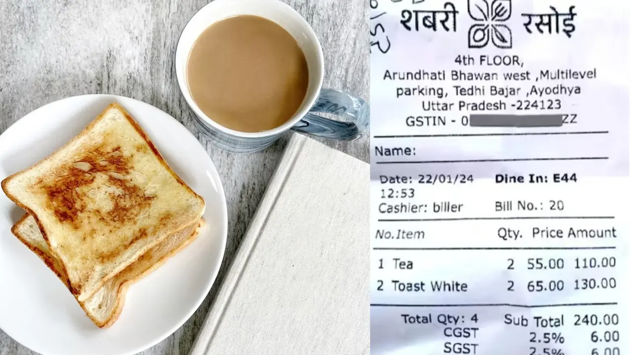 Ayodhya's Shabari Rasoi Restaurant In Big Trouble Over Viral Rs 252 Bill for Tea and Toasts Shabari Rasoi in trouble