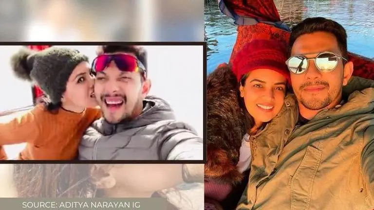 Aditya Narayan calls out 'Mischievious Missus' Shweta; enjoys snow-bike in Gulmarg Aditya Narayan