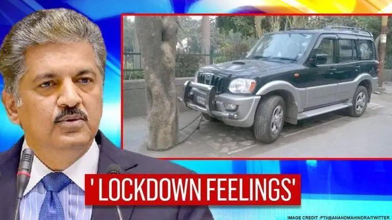 Anand Mahindra describes how he feels 'under lockdown' with pic of chained SUV Anand Mahindra shares photograph of chained SUV, calls it his feeling under lockdown