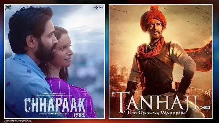 After clash & contrasting fortunes, 'Tanhaji' & 'Chhapaak' to share THIS commonality After clash & contrasting fortunes, 'Tanhaji' & 'Chhapaak' to share THIS commonality
