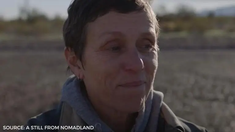 In frame: Frances McDormand; Source: A still from the film