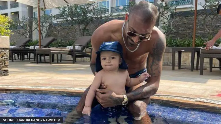 Hardik Pandya calls son Agastya 'Water Baby' after fun time at Chennai hotel poolside Hardik Pandya