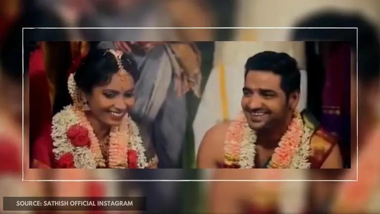 Actor Sathish seeks everyone's blessings as he and wife Sindhu welcome their baby girl Sathish