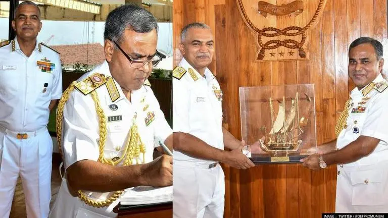 Bangladesh Navy Chief meets Vice Admiral of India's Western Naval Command in Mumbai Bangladesh