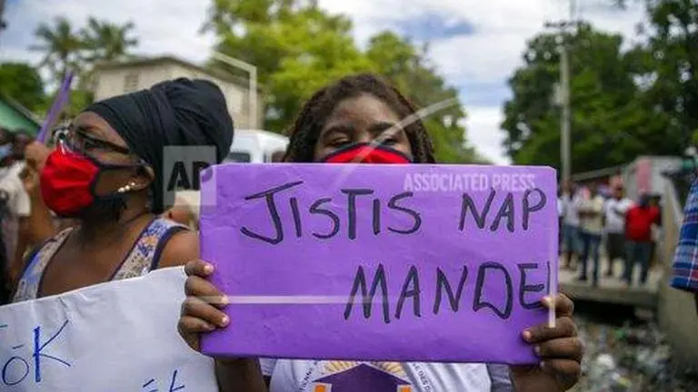 Protests against Haiti govt virus response on flag day