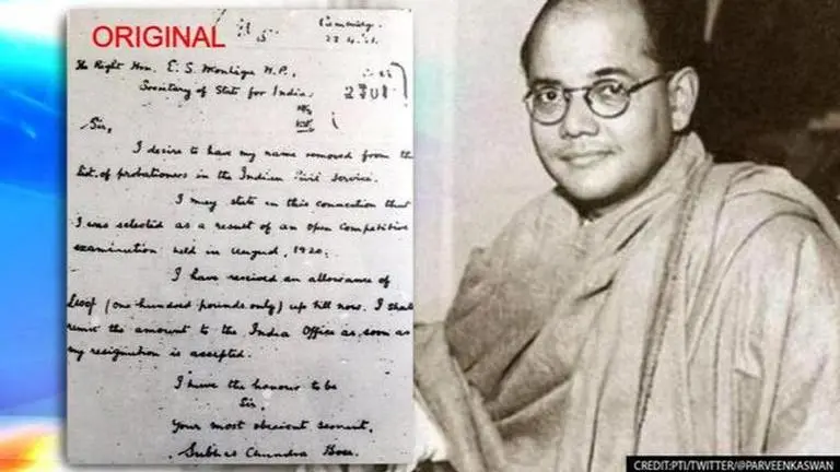 'Salute': Subhas Chandra Bose's resignation letter from ICS goes viral; netizens amazed Subhas Chandra Bose