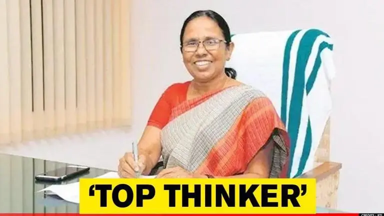 UK magazine names Kerala Health minister KK Shailaja as World's 'top thinker' for COVID-19 KK Shailaja