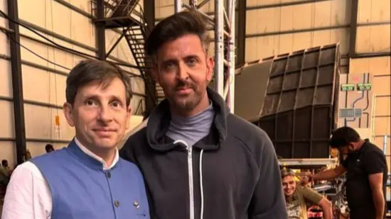 Hrithik Roshan French Diplomat Jean-Marc Sere-Charlet On War 2 Sets Hrithik Roshan with the Consul General of France