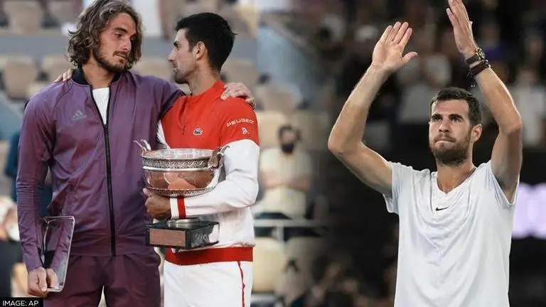 Novak Djokovic, Stefanos Tsitsipas and Karen Khachanov