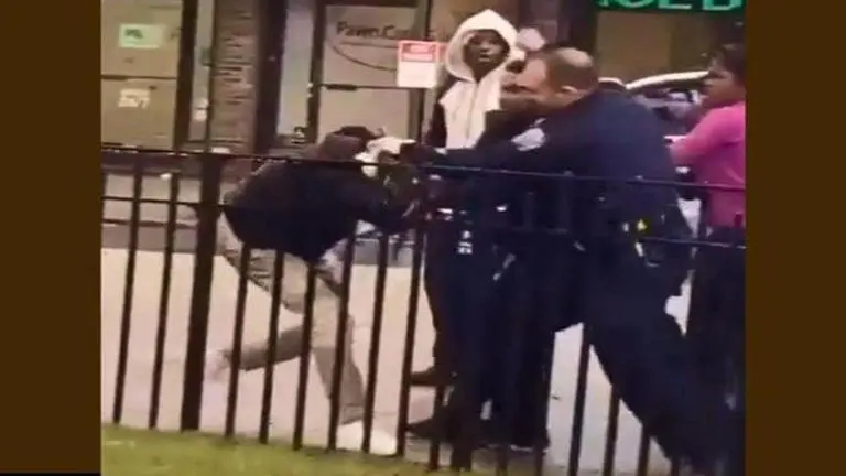NYPD officer Hitting Black girl
