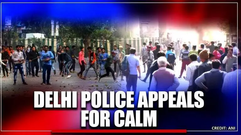 Delhi police appeals for calm amid violence in northeast Delhi, warns miscreants of action Delhi police