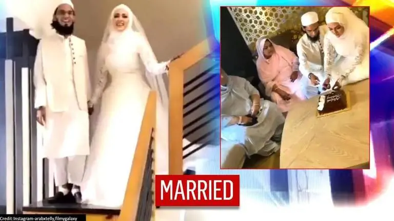Sana Khan ties knot with Mufti Anas; newly-married cuts cake in the viral video Sana Khan