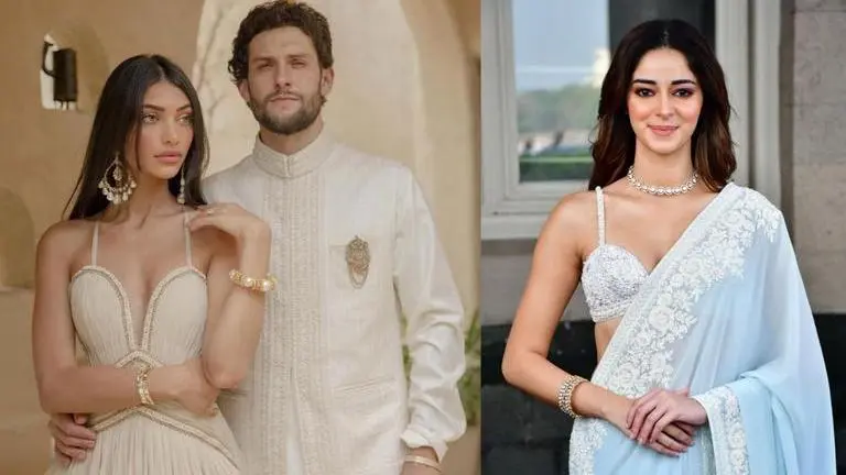 Ananya Panday charms in blue saree at Alanna Panday, Ivor McCray's wedding Alanna panday
