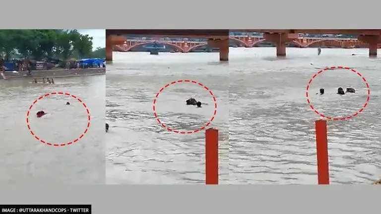 Uttarakhand Policemen save drowning man at Kangra Ghat, internet lauds their courage Uttarakhand
