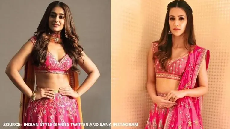 Kriti Sanon and Ileana D'Cruz wore similar pink lehenga - Who wore it better? Kriti Sanon