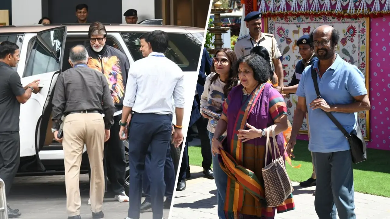 Megastars Amitabh Bachchan, Rajinikanth Arrive With Families For Anant-Radhika's Pre-Wedding Bash Rajinikanth and Amitabh Bachchan