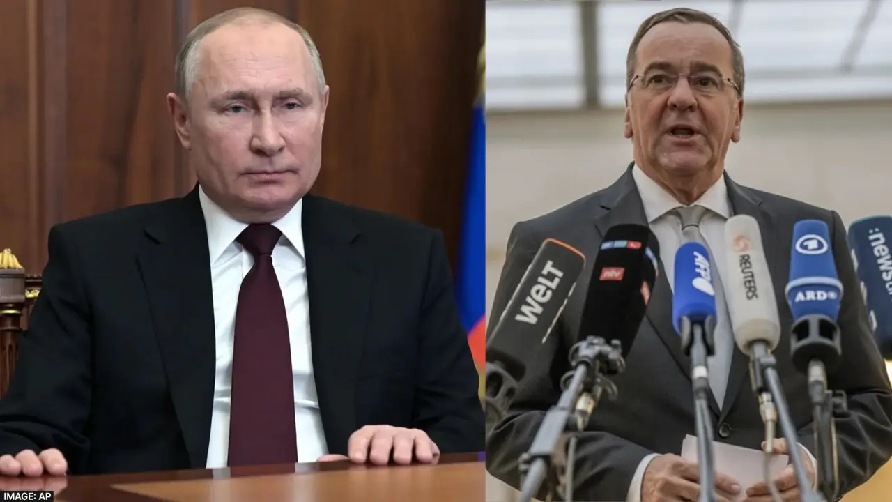 Germany Accuses Russia of Waging 'Information War' Against West After Military Secrets Leak Russian President Vladimir Putin and German Defence Minister Boris Pistorius