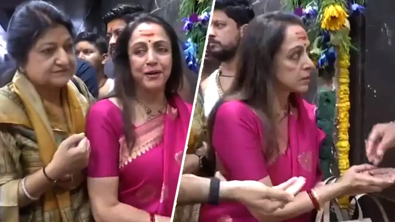 Mathura MP Hema Malini Expresses Her Wish For A Corridor Like Mahakaleshwar In Banke Bihari Temple Hema Malini at Mahakaleshwar Temple