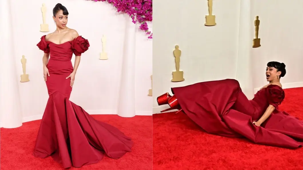 Liza Koshy Falls On Oscars 2024 Red Carpet, Compares It To Jennifer Lawrence's Viral Moment In 2013 Liza Koshy