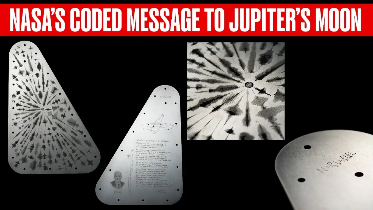 NASA’s Coded Message to Jupiter’s Moon: Hindi Etched on Metal Plate NASA’s Coded Message to Jupiter’s Moon: Hindi Etched on Metal Plate