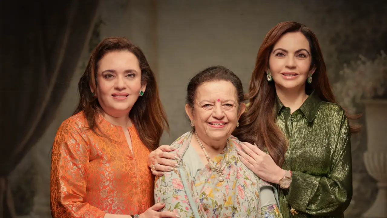 Nita Ambani Shares A Sweet Moment With Her Mom Purnima, Sister Mamta At Anant's Pre-wedding Bash Nita Ambani with her mother and sister