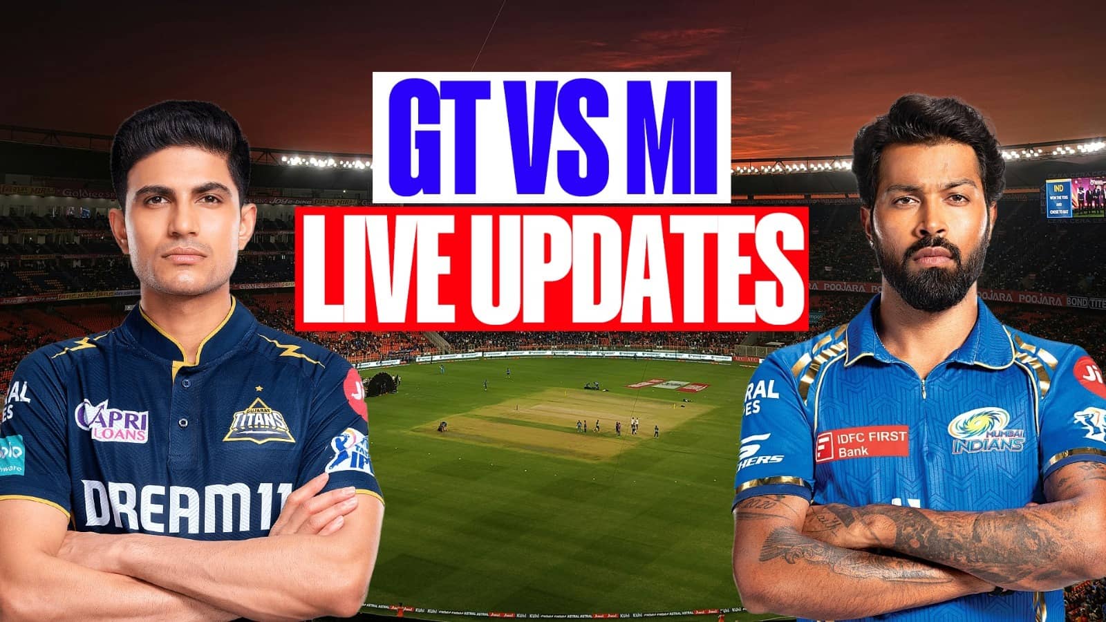 GT vs MI live updates