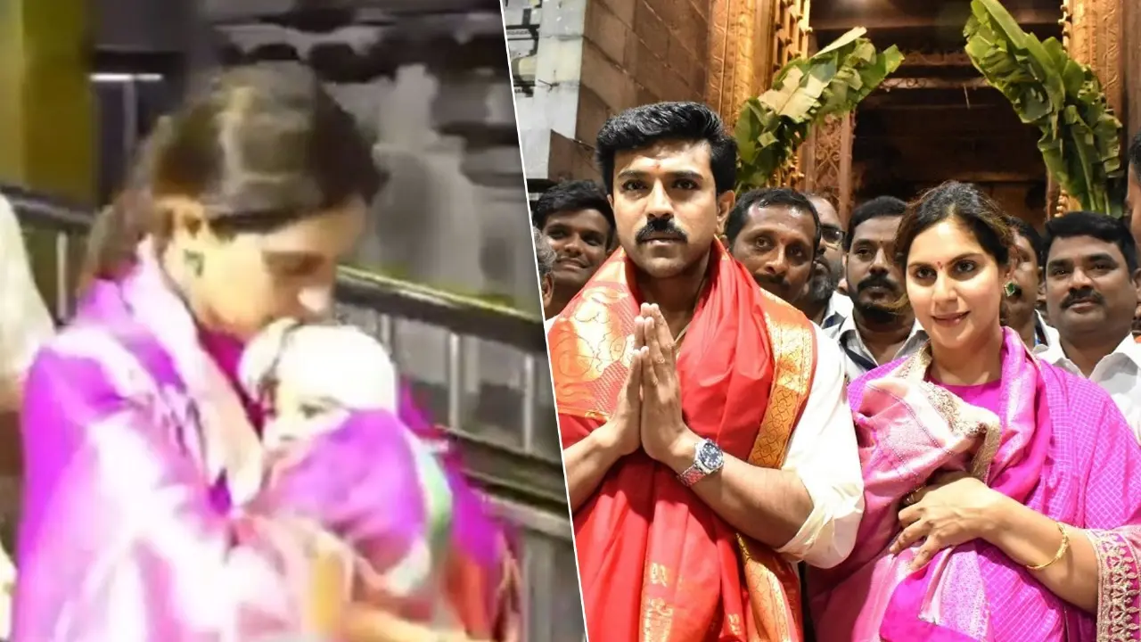 Ram Charan's Wife Upasana Konidela Accidentally Reveals Daughter Klin Kaara’s Face | Watch Ram Charan, Upasana, Klin Kaara