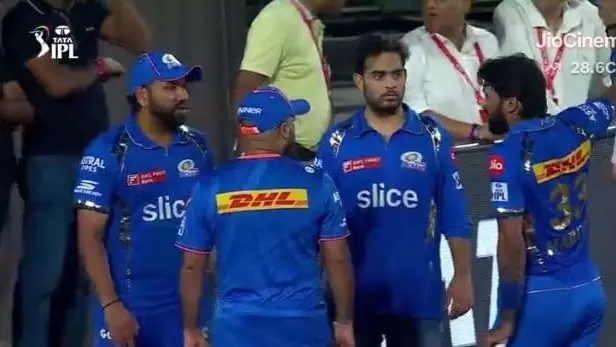 Rohit Sharma's animated chat with Akash Ambani and Hardik Pandya post-SRH match intrigues everyone Rohit Sharma chatting with Akash Ambani and Hardik Pandya