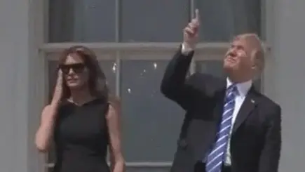 Trump Looking at Sun Directly During Eclipse